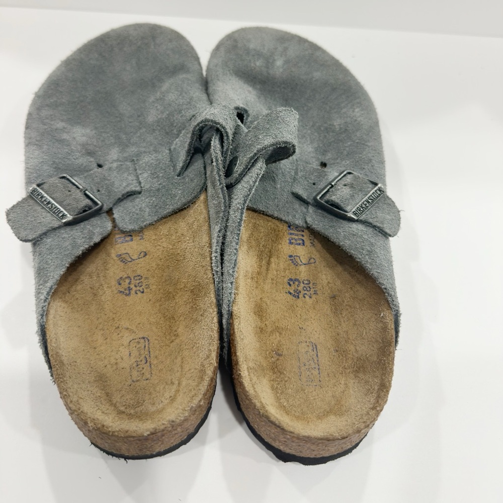 Birkenstock SoftBed Boston Clogs Soft Suede Men’s Sandals - Picture 5 of 8